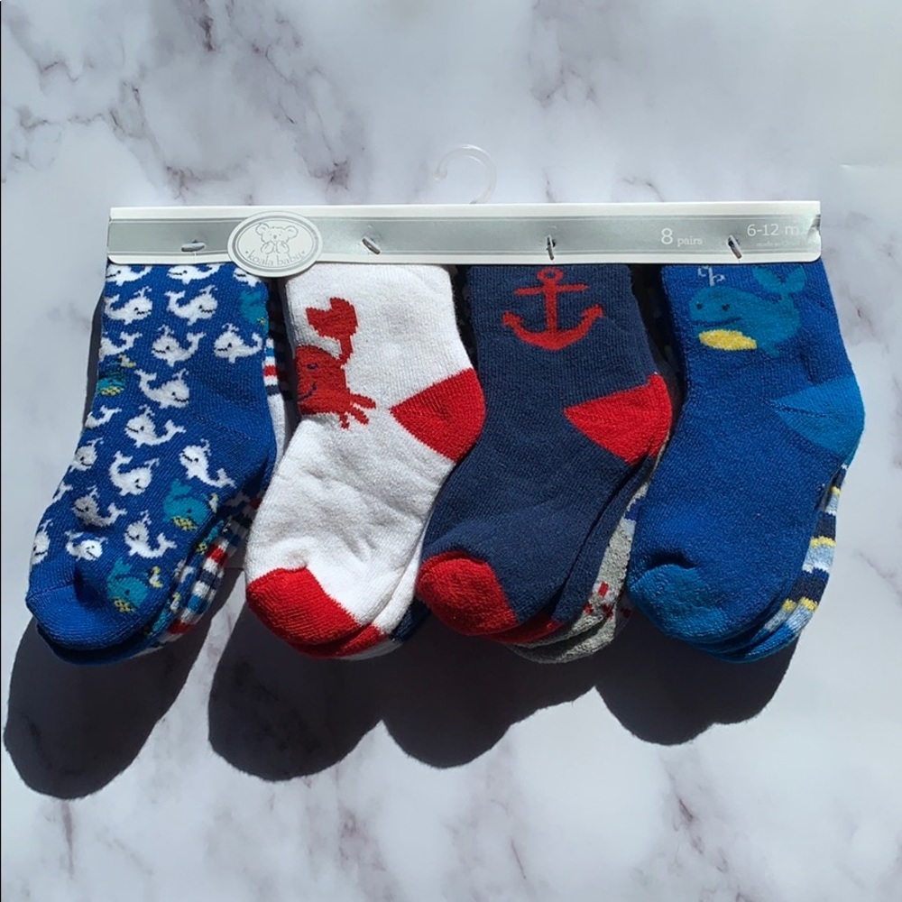 🌸Koala Baby 8 Pack of Nautical Socks - 6-12M